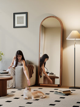 Medieval Style Full-Length Mirror, Floor-To-Ceiling Mirror, Home Light Luxury Mirror, Wall-Mounted Dressing Mirror, Girls' Bedroom Fitting Mirror