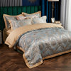 60-Count Cotton Four-Season Four-Piece European-Style Wedding Pure Cotton Bed Sheetss 1.8m Quilt Cover Satin Embroider Jacquard Tencel