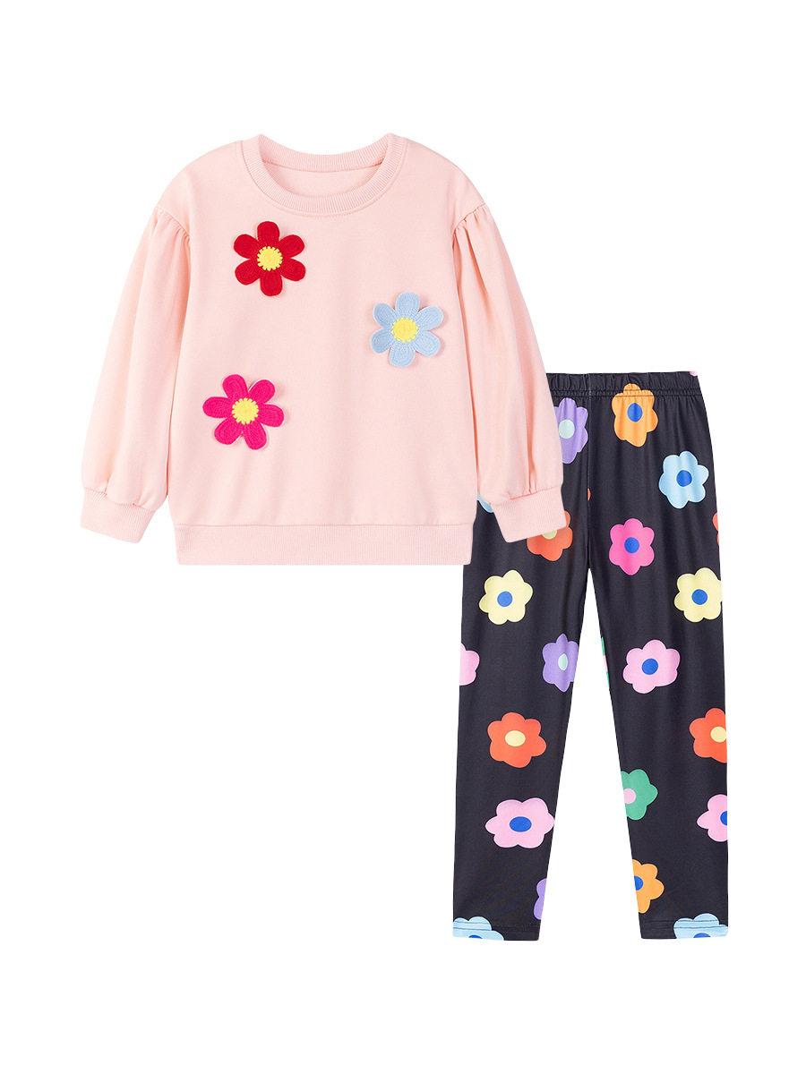 Fabbrica diretta vendita all'ingrosso set bambine, set bambini manica lunga stile autunno, set neonate bambine carino e dolce