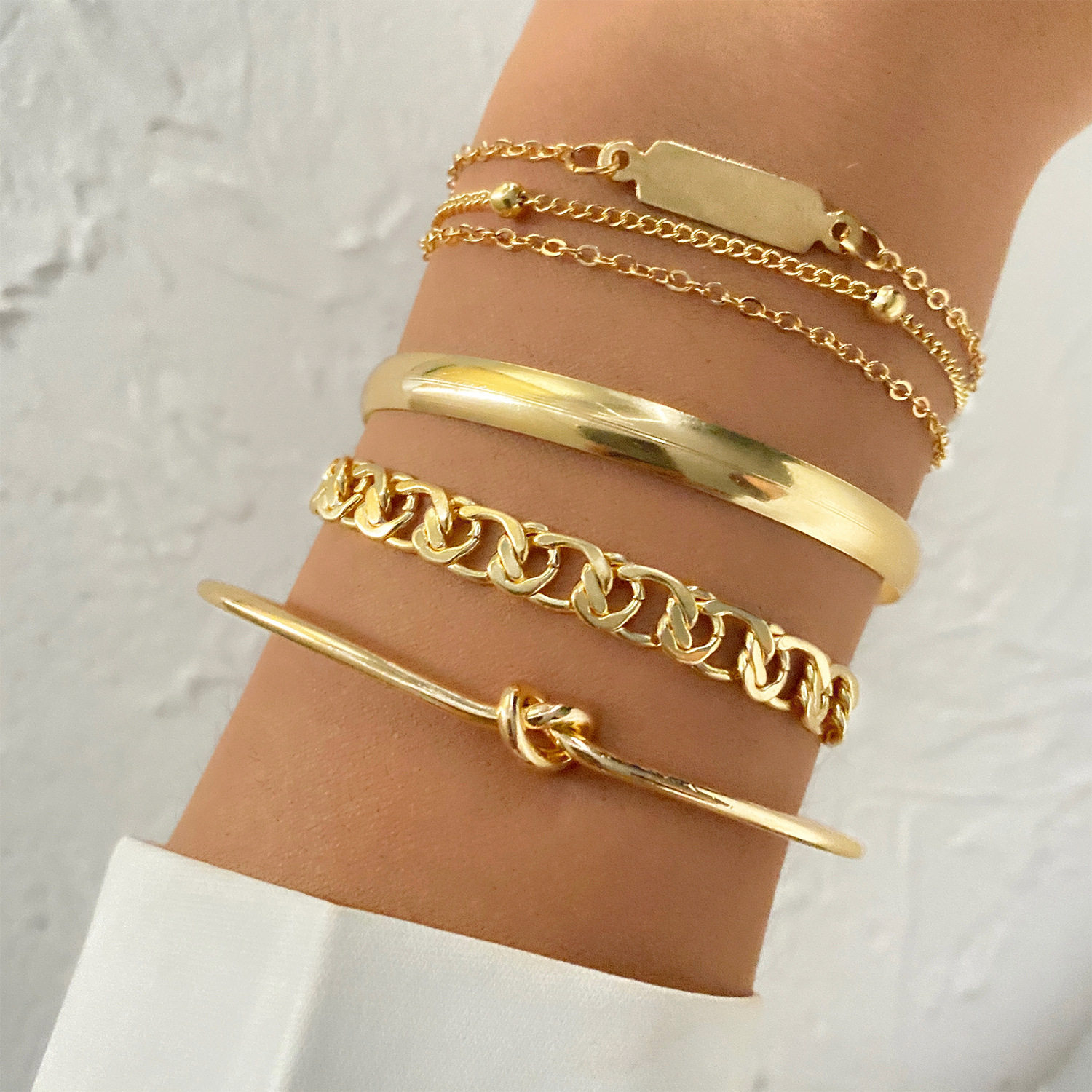 hip-hop Cuban bracelet punk metal twisted rope chain bracelet jewelry gift