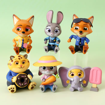 Cartoon Anime Q Version Sitting Zootopia Doll Blind Box Micro Landscape Desktop Decoration Trendy Anime Ornaments