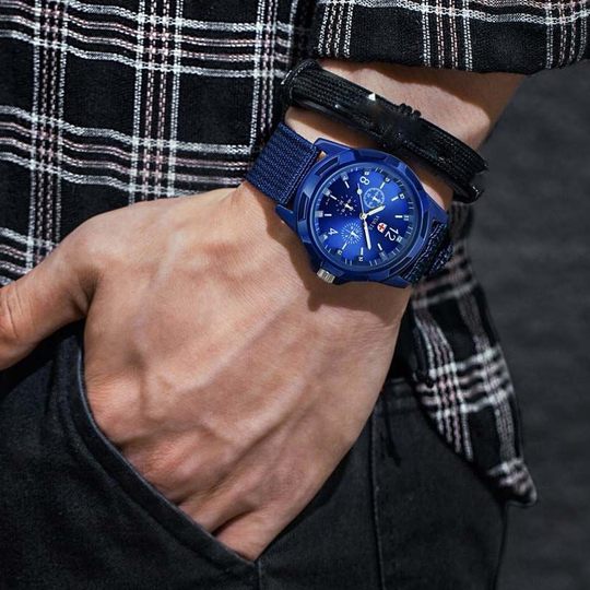 Hot-Selling Male Fashion Nylon Woven Belt Gemius Swiss Watch Luminous Sports Watch Military Watch Men
