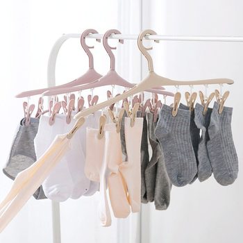 Multi-Head Drying Rack, Windproof, Anti-Slip, Foldable Clothes Drying Clothespin, Enlarged and Thickened Solid Core Plastic Clothes Hanger Wholesale