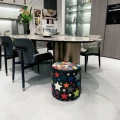 Five-pointed star leather stool