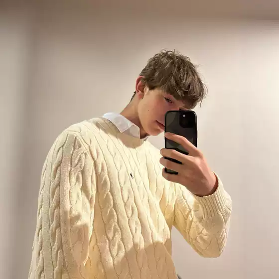 RL Ralph pony label round neck warm red knit sweater men couple new year sweater women fall and winter embroidery twisted