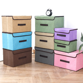 Fabric Foldable Clothes Dust-Proof Storage Box Sundry Toy Storage Box Wardrobe Organizing Storage Box Large with Lid