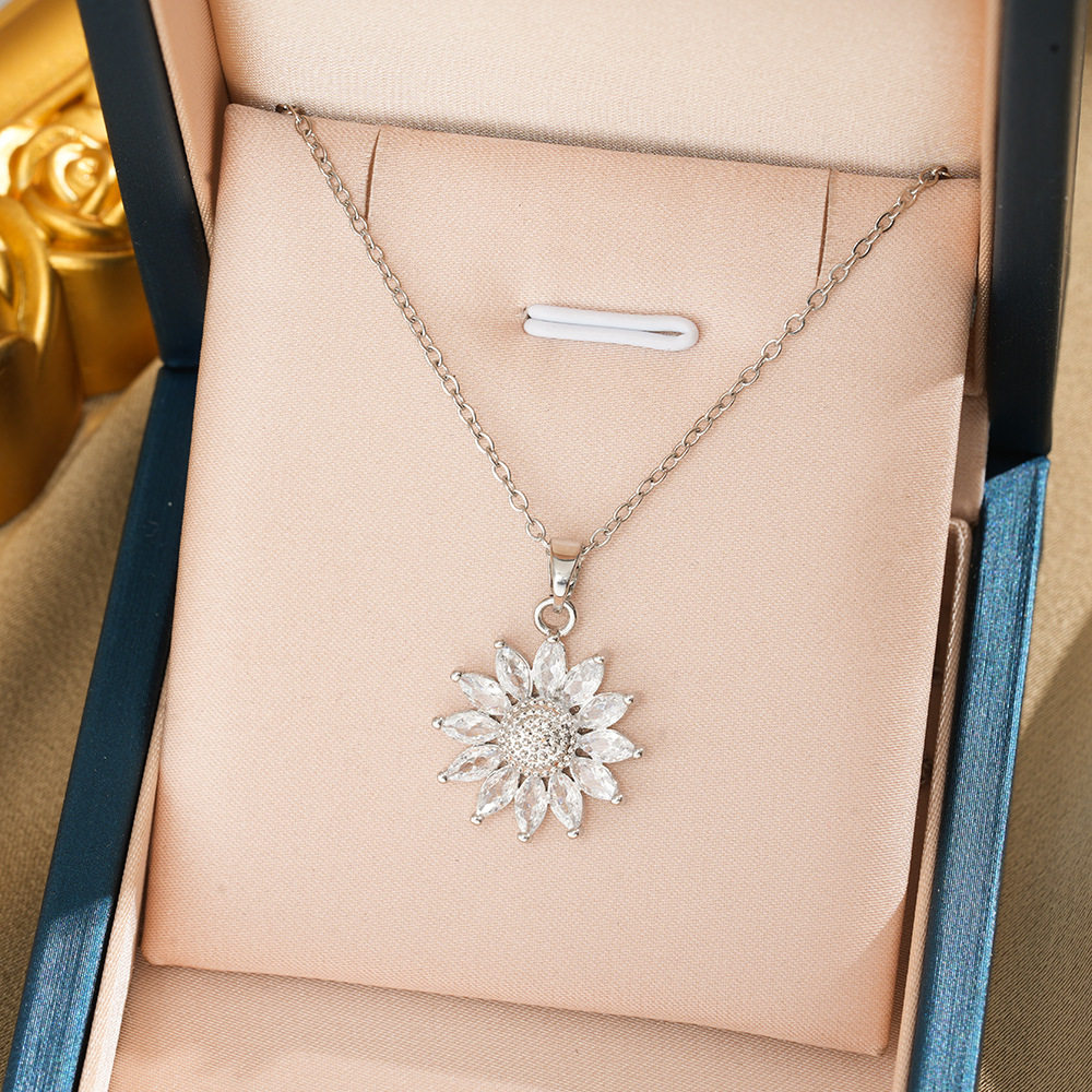 143 ひまわりネックレス-シルバー