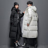 Winter New Men's and Women's Couples Down Jacket Casual Long Over-the-knee Hat Thickened All-match White Duck Down Jacket