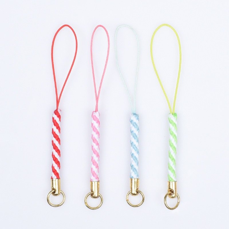 Color mobile phone lanyard lobster clasp golden rope corn braided rope short U disk doll creative gift accessories