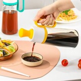 Кухонные принадлежности стеклянная бутылка для соевого соуса и уксуса, нажмите на дозатор масла, почистите щеткой и налейте во встроенную многофункциональную бутылку для приправ, масленку