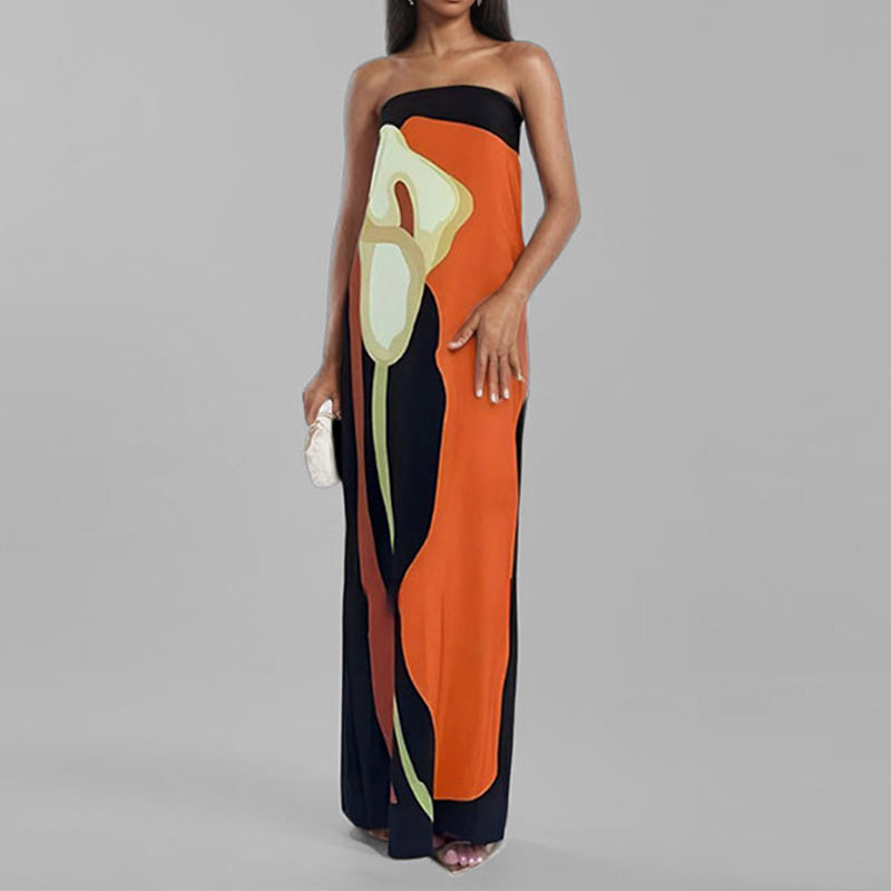 Sleeveless Floral Maxi Dress Stylish Sexy Spring Collection Perfect for Casual or Evening Wear Wholesale Available