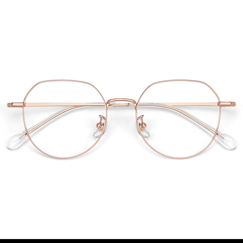 Gold Wire Ultra-Light Pure Titanium Glasses Frame Oval Frame 123244 Danyang Professional Glasses Myopia Frame Women's Plain Glasses