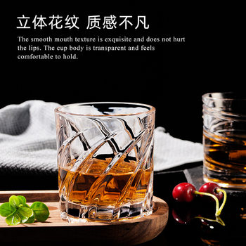 [Spin for 18 Seconds]Creative Whiskey Glass Tumbler Crystal Glass Liquor Cup Home Cup Japanese Style