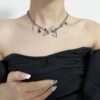 Gun black magic dragonfly choker niche high sense clavicle chain sweet cool dark wind neck chain accessories 2024 new