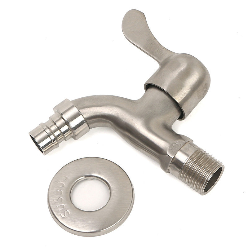 Factory direct 304 stainless steel cast whiteboard long long long thick washing machine 4 points 6 points outdoor faucet