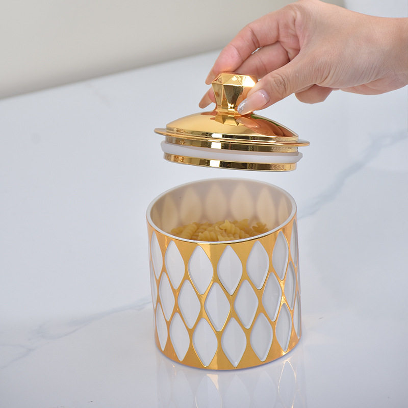 Cross-Border Desktop Cereal Sealed Jar Round Pet Plastic Rhombus Kitchen Moisture-Proof Snack Storage Jar with Lid