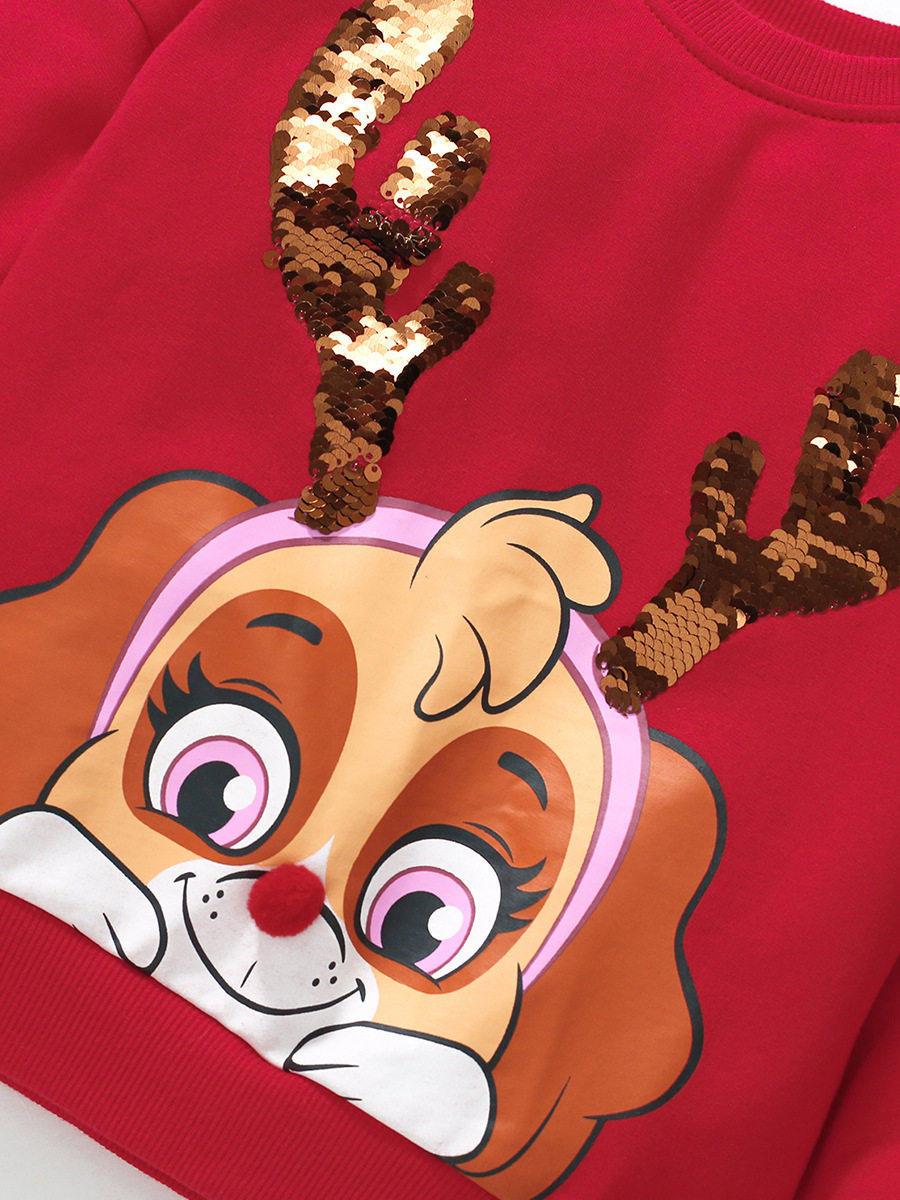 Christmas Girls' Hoodie, Cute Cartoon Deer Kids' Clothing, Autumn Cotton Kids' Hoodie