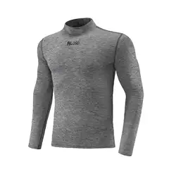 Brand in stock Half-high Collar Track and Field Sports Top Men's Spring and Autumn Long Sleeve European and American Fitness Running Warm Base Shirt