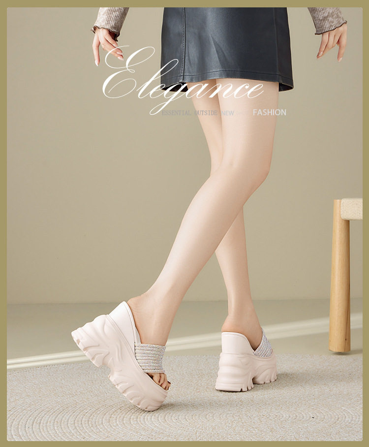 Dép sandal xỏ ngón nữ đế bệt mềm mại mùa hè — [Trắng kem], [Đen] chi tiết 1