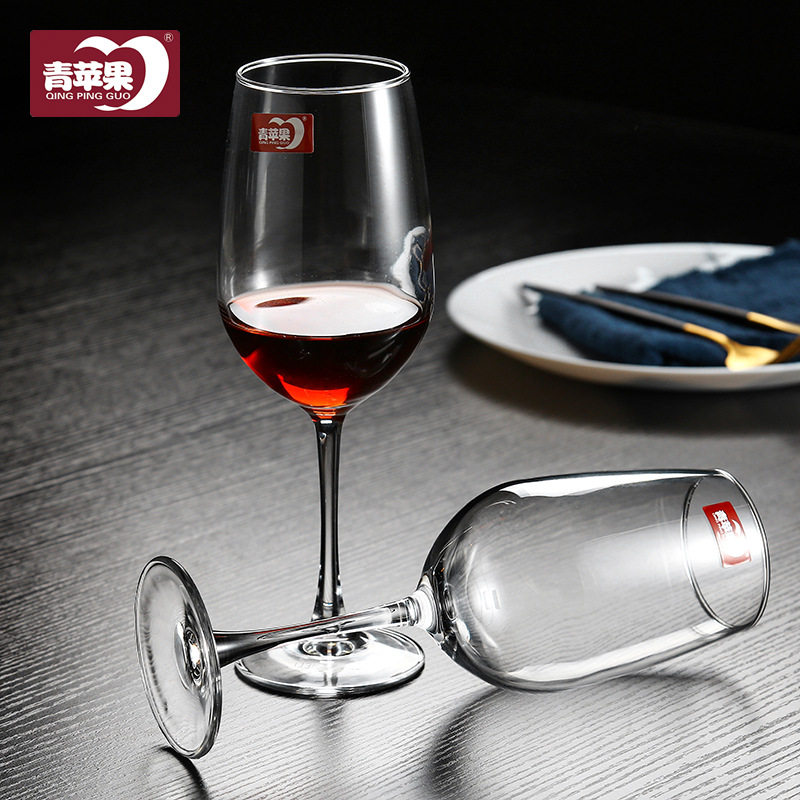 Green Apple Glass Red Wine Goblet Set, Lead-Free Large Belly Wine Glasses, Color-Changing Wine Glasses