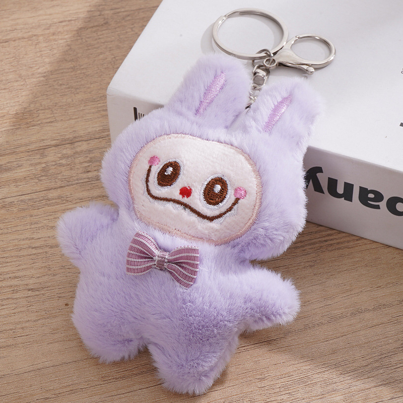 ラブブ＋蝶ネクタイ パープル（キーホルダー風）