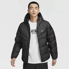2025 Winter Flat Nylon Cotton Coat Thickeneded Bread Coat Trendy Brand Embroidered Hooded Cotton Coat Men's Loose Cotton Coat