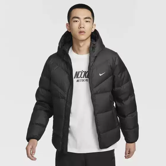 2025 Winter Flat Nylon Cotton Coat Thickeneded Bread Coat Trendy Brand Embroidered Hooded Cotton Coat Men's Loose Cotton Coat