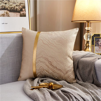 Foreign trade new texture pattern pillow simple double cushion sofa bedside pillow precision jacquard square pillowcase wholesale