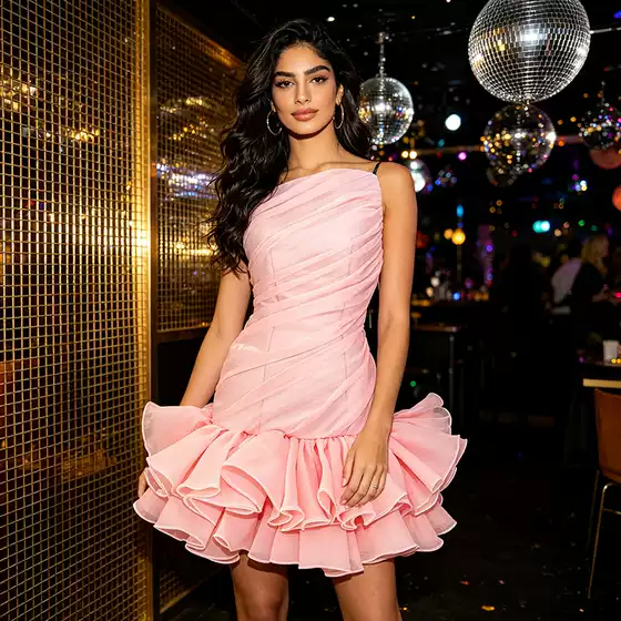 European and American Cross-Border 2026 Summer New Women's Tube Top Bodycon Dress with Pleated Ruffle Hem Sexy Short Dress