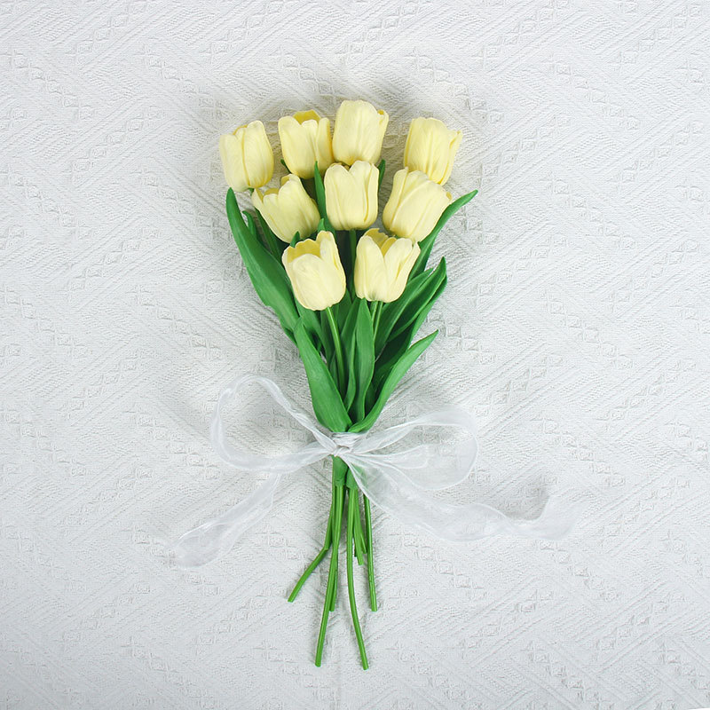 佰顺郁金香仿真花婚礼假花花束拍摄道具家居客厅装饰PU仿真花批发