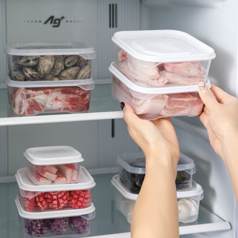 Japanese-Style Refrigerator Freezer Meat Storage Box Food Preservation Box Refrigerator-Specific Quick-Freeze Meat Packaging Box Food Preparation Tool