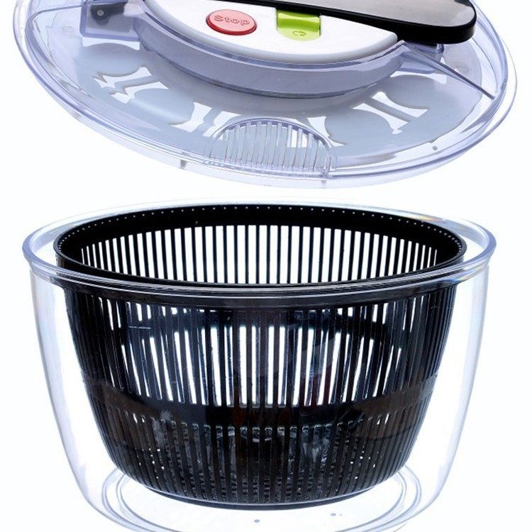 Press-Type Salad Spinner, Vegetable Washing Basin, Dehydration, Vegetable Washing and Draining Basket, Household Coffee Table, Fruit Plate Artifact