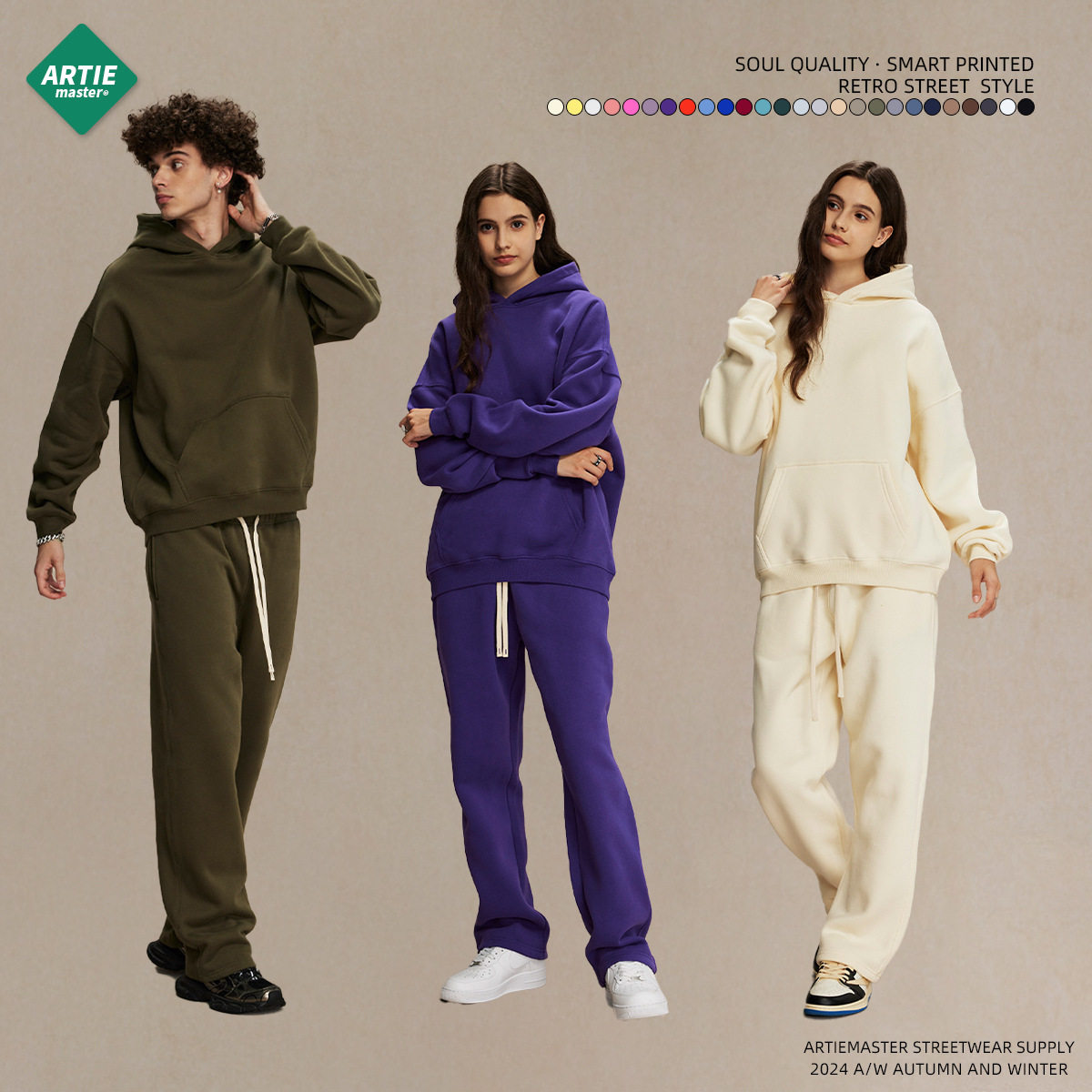 Новая мужская толстовка оверсайз с капюшоном на флисовой подкладке 350 г, модная, утепленная, осенне-зимняя коллекция 2026 года.