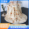Customized Flannel Tortilla Blanket Creative Round Pie Stuffed Blanket Office Nap Printed Shawl Blanket