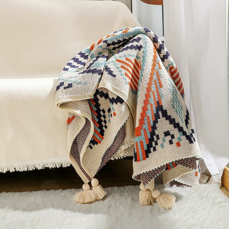Navajo Sun Blanket Thickened Knitted Bohemian Office Nap Air Conditioning Blanket Sofa Blanket Baby Blanket