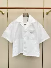 26Th Summer New Casual Fashion Classic Short-Sleeved Shirt with Logo on the Chest in Solid Color Recycled Nylon
