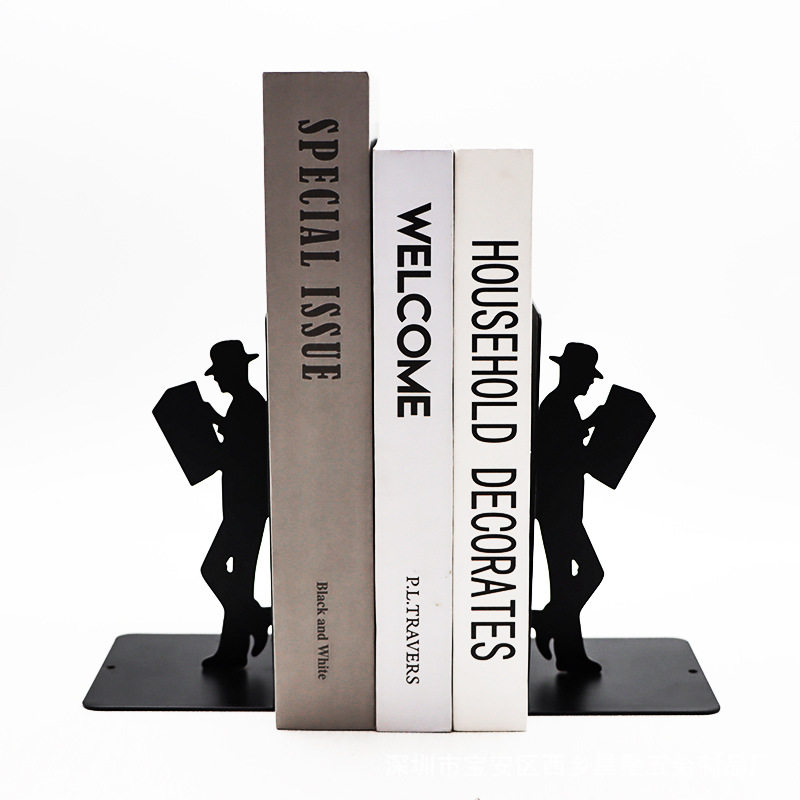 New Style Bookends, European-Style Large Bookends, Iron Art Book Support Stand, Desktop Simple Stationery