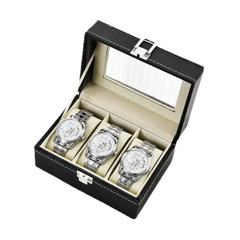 Multi-Position High-End Watch Box, Multi-Position Leather Transparent Window Watch Display Box, Retro Business High-End Watch Box