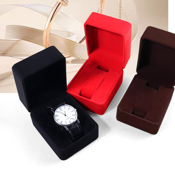 Modern Style Velvet Rounded Corner Watch Box Flip Watch Box Watch Jewelry Packaging Box Watch Storage Gift Box Wholesale