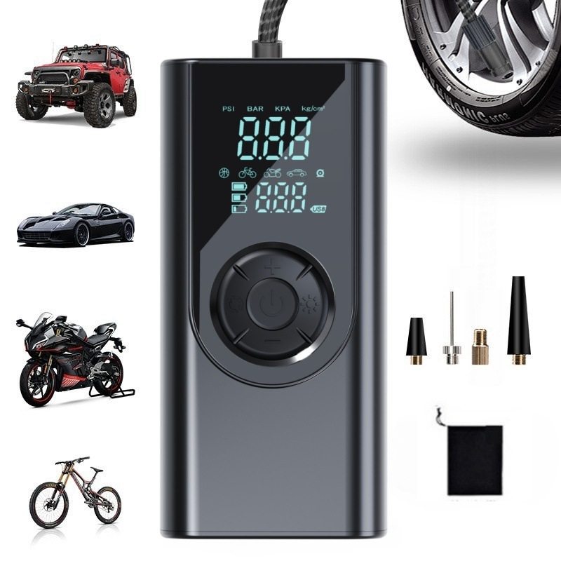 2025 Car Air Pump Wireless Digital Display Dual Screen Air Pump Tire Inflator Electric Inflator Car Supplies