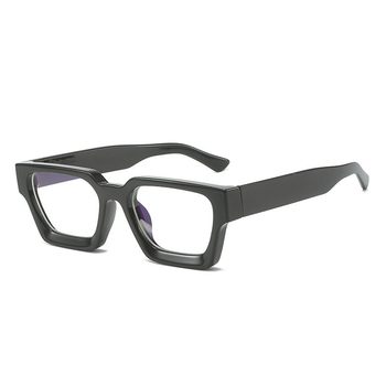 2025 Square Frame Thick Edge Glasses Frame European and American Fashion Ins Glasses Cross-Border Retro Trendy Anti-Blue Light Flat Glasses