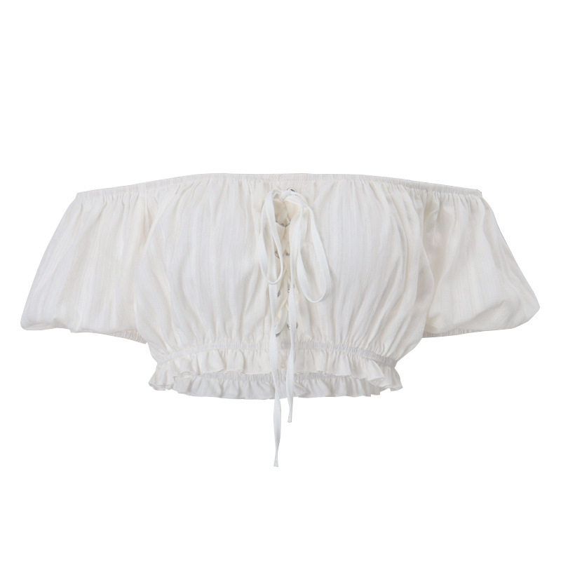 Off Shoulder Ruffled Top Sexy Sweet Puff Sleeve Spring Summer Fashion Wholesale Available OEM ODM service