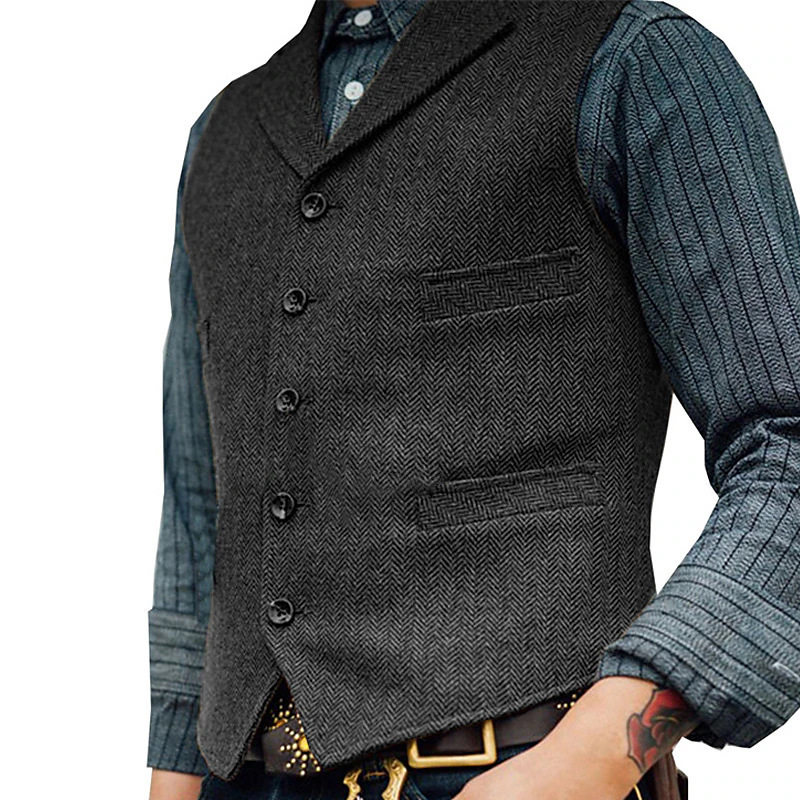 Men's Vest Spring and Autumn Cross-border wish Korean Fashion New Single-breasted Jacket Vest Sleeveless Top