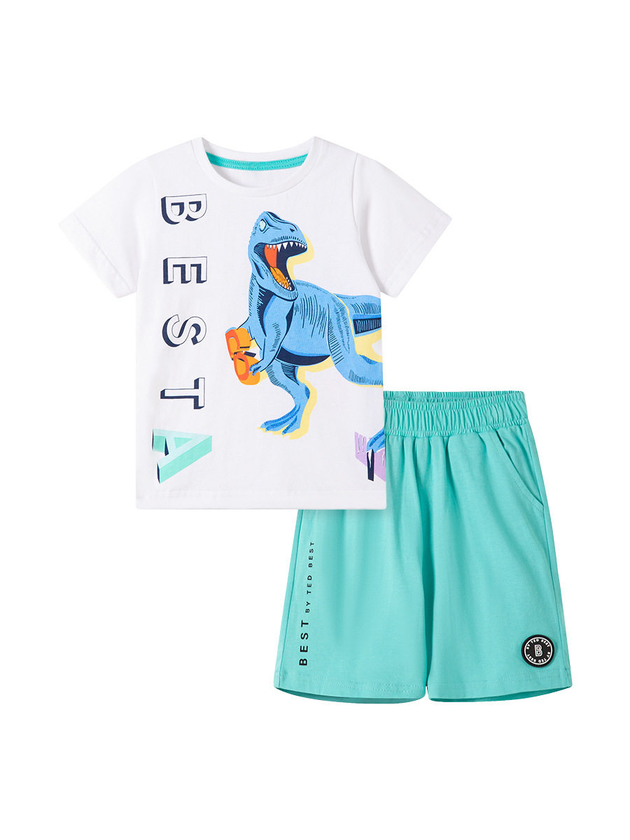 Summer Boys' Short-sleeve Cotton Set, Manufacturer Kids' Clothing Wholesale