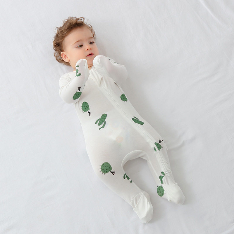 Amazon baby clothes wholesale bamboo fiber baby clothes bag hand bag feet newborn baby jumpsuit