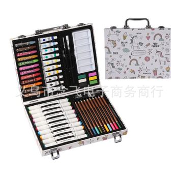 53 pieces Mark pen suit children's gift painting color pencil crayon brush stationery watercolor pen suit