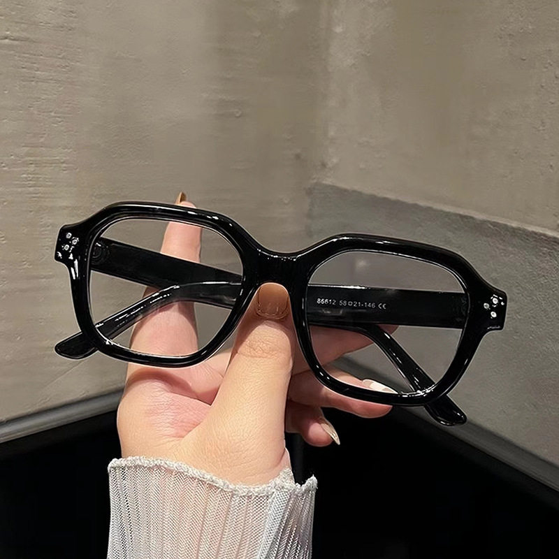 New Style Large Frame Glasses Frame with Artistic Square Frame, Multi-Sided Anti-Blue Light Glasses, Classic Midin Decorative Flat Glasses