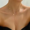 European and American Hot-Selling Y-Shaped Tassel Rhinestone Necklace, Niche Light Luxury Sexy Clavicle Chain, Multi-Layered Exquisite Light Luxury for Girls