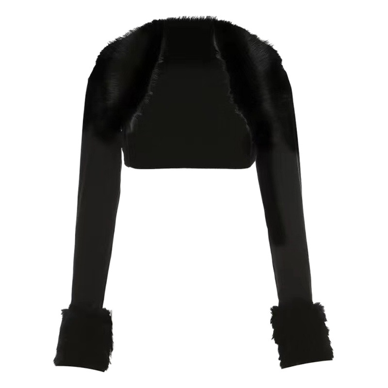 HX0234 European and American fashion fur ball all-match women's temperament cardigan