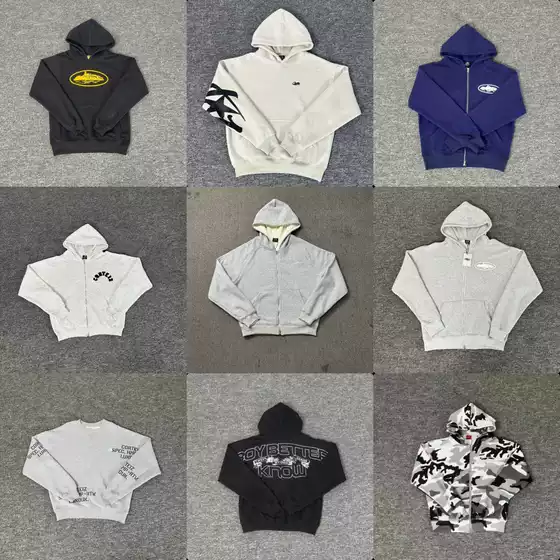 Cross-Border New 2025 Simple Embroidered Letter Trendy High Street Loose Cardigan Hoodie Sweatshirt Casual Pants Set Trendy